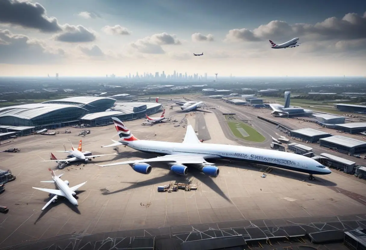 Upptäck närliggande flygplatser i London, United Kingdom illustration