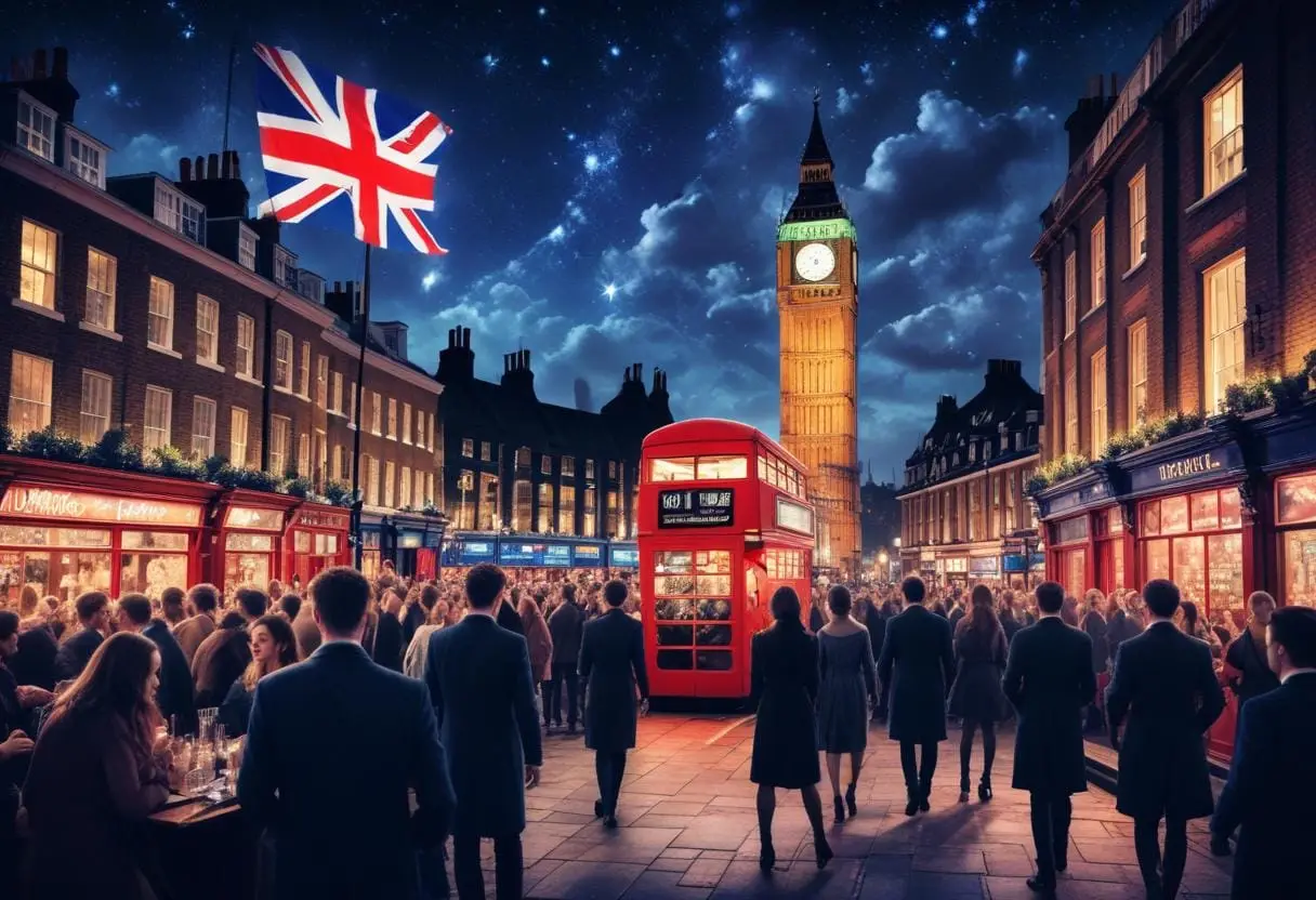 Nattliv London illustration