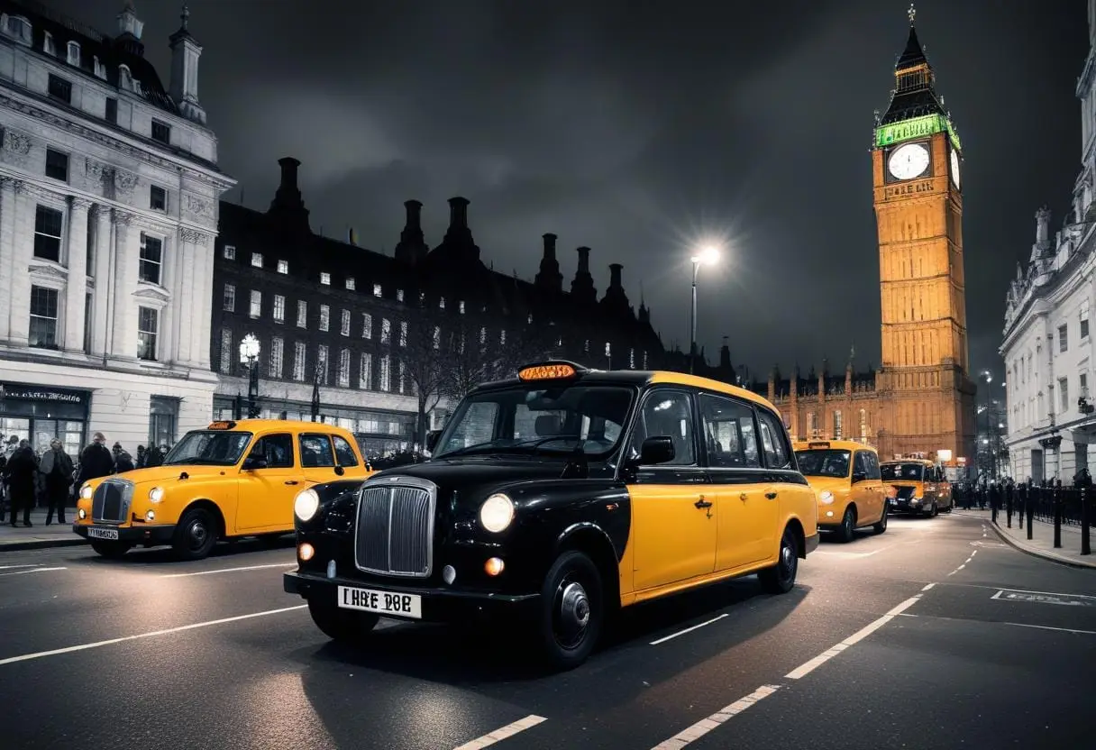 Taxi London – rolig och enkel resa i London, Storbritannien illustration