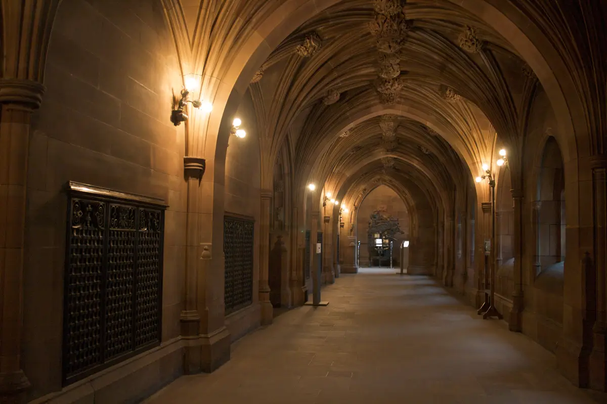 Interiör i John Rylands Library i Manchester
